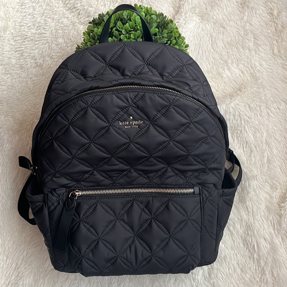 Kate Spade Black Quilted Backpack - Picture 16 of 17